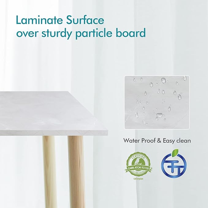Kaboon Universal Tabletop 40"x18", Solid One-Piece Melamine Table Top, Double Desk L-Desk Floating Desk DIY, Home and Office, White Rock
