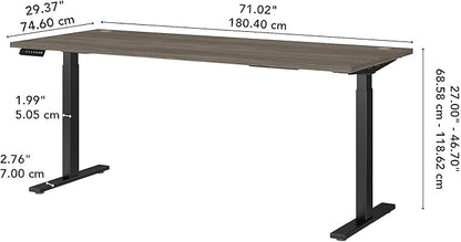 Bush Business Furniture Move 60 Electric Ergonomic Sit-Stand Computer Table for Home and Professional Office, 72W x 30D, Modern Hickory
