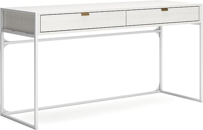 Signature Design by Ashley Deznee Modern Home Office Desk with 2 Drawers, White