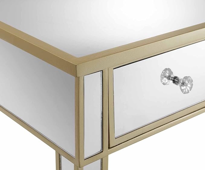 Convenience Concepts Gold Coast Desk, Champagne/Mirror