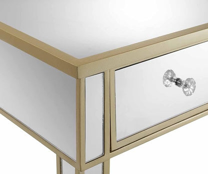 Convenience Concepts Gold Coast Desk, Champagne/Mirror