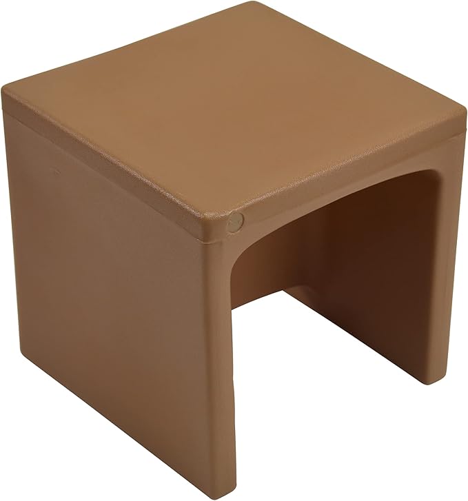 Children's Factory 3-in-1 Cube Chair for Kids, Flexible Seating Classroom Furniture, 1-Pack, Almond
