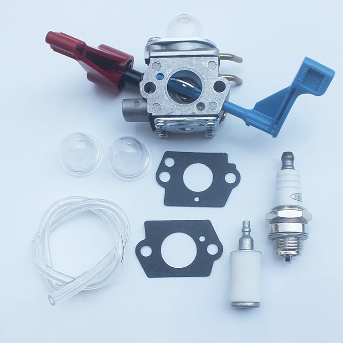 kipa Carburetor with Fuel line Spark plug Gasket kit for Poulan FL1500 FL1500LE Weedeater Sears Craftsman Leaf Blower Replace ZAMA C1U-W12B C1U-W12A Replace Husqvarna OEM # 530071629