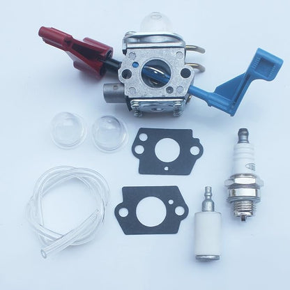 kipa Carburetor with Fuel line Spark plug Gasket kit for Poulan FL1500 FL1500LE Weedeater Sears Craftsman Leaf Blower Replace ZAMA C1U-W12B C1U-W12A Replace Husqvarna OEM # 530071629