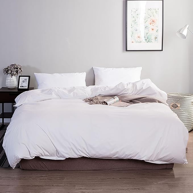White Comforter King White King Beddig Soft 3 PCs Comforter Set 1 King Size Comforter(104x90 inches) with 2 Pillowcases (20x36 inches)