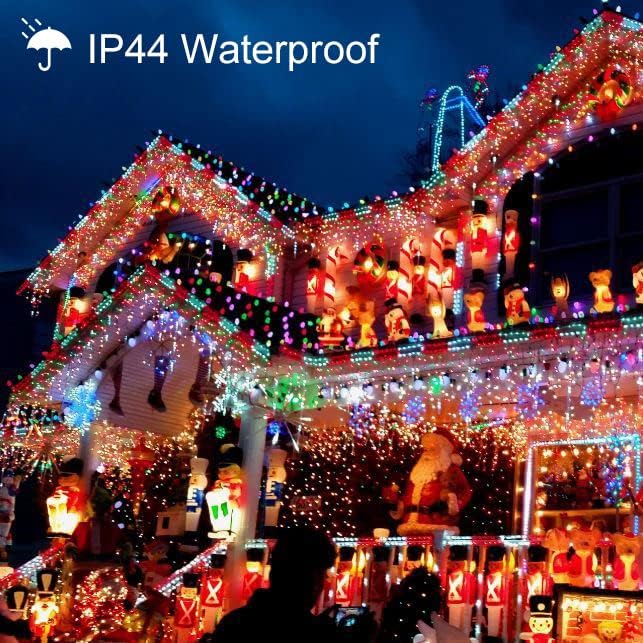 Toodour Christmas Lights Outdoor, 213ft 600 LED Christmas String Lights, 8 Modes, Timer, Waterproof Christmas Fairy Twinkle Lights for Home Garden Yard Wedding Party Tree Xmas Decors - Multicolor
