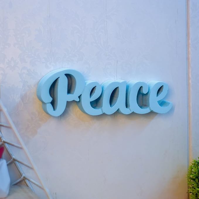 Peace – Blue, Aesthetic table decor for home or office, desk or Shelf. Quirky room decoration showpiece, ideal for birthday gift, corporate gift, and inspiring wall decor