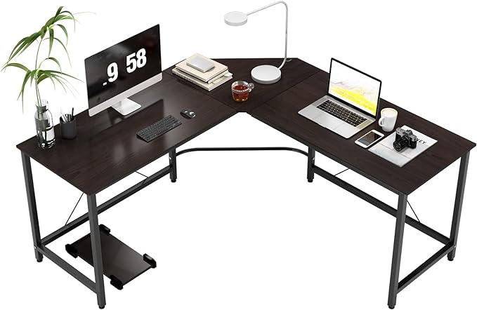 L Shaped Desk, Large L Shaped Computer Desk Office Desk, 59+59 inch L Shaped Gaming Desk with CPU Stand, Sturdy Corner Gaming Desk Writing Desk L Shaped Workstation Desks for Home Office Corner