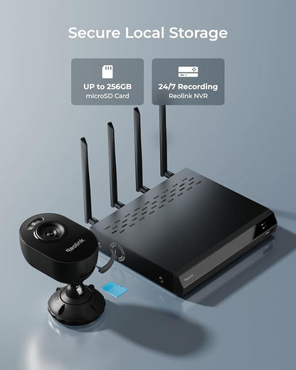 REOLINK Wireless Outdoor Security Camera Lumus 2K(Black), 4MP Spotlight Color Night Vision, 2.4/5GHz Dual-Band WiFi Plug in Camera, Smart Person/Vehicle/Animal Detection, Two-Way Talk, Local Storage