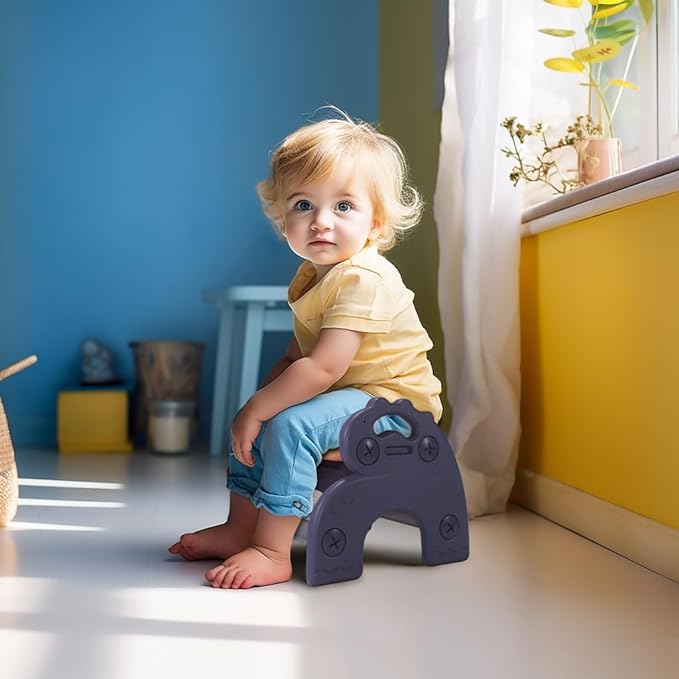 Mini Plastic Stool for Toddler, Small Kids Activity Chair & Seat for Bathroom Bedroom Living Room, Mini Portable Chair for Kids Aged 1-3, Indoor & Outdoor Use