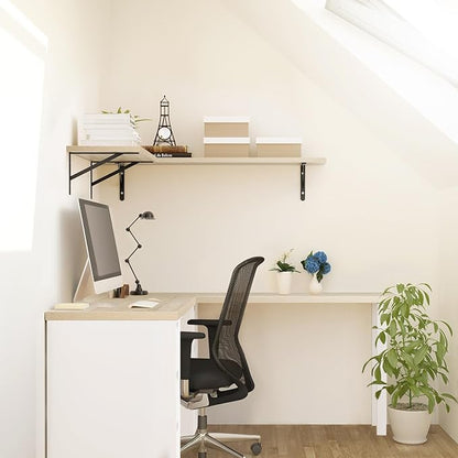 Kaboon Universal Tabletop 47.25"x30", Solid One-Piece Melamine Table Top, Double Desk L-Desk DIY, Home and Office, Oak