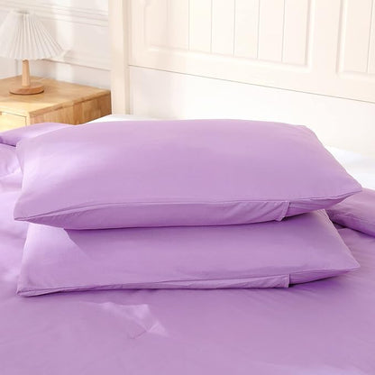 Lavender Purple Comforter King Size, Modern Bedding Set for Girls/Women, Cute Soft & Lightweight Chic Microfiber Bed Sets, 3 pcs-1 Comforter & 2 Pillowcases (104"x90")