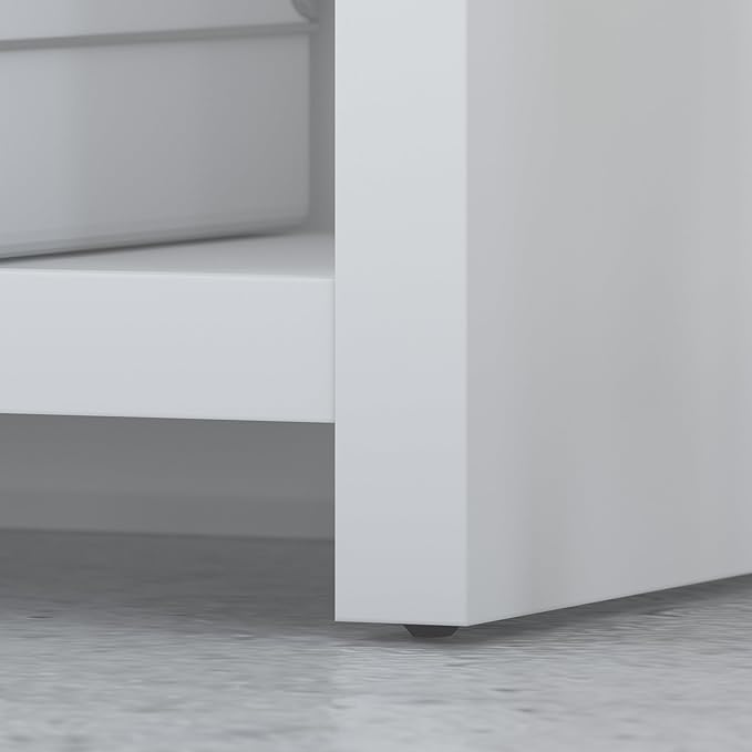 Bush Business Furniture Echo Lateral File Cabinet in Pure White with Satin Silver Handles, Home Office Storage for Letter, Legal, and A4-size Documents