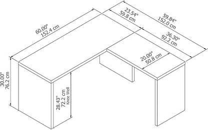 Office by kathy ireland Echo L Shaped Desk, Pure White/Pure White (ECH026PW)