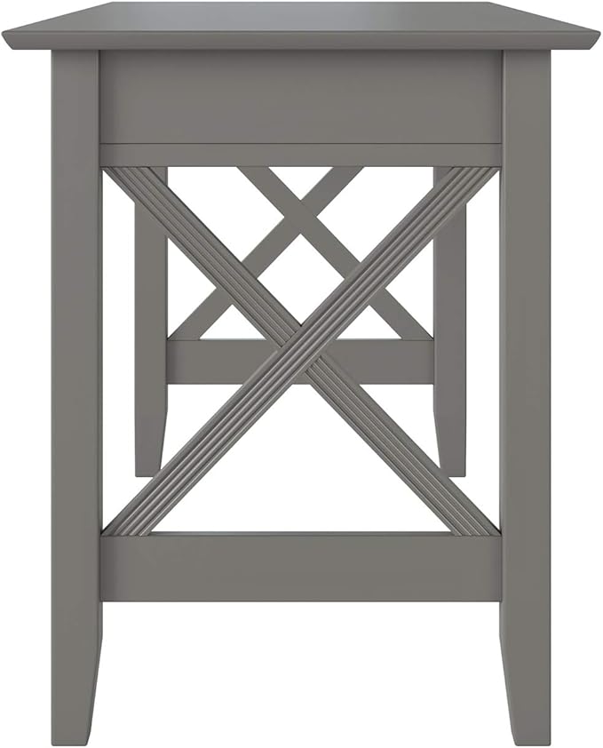 AFI 48" Solid Wood Writing Desk - Sturdy X Design - Home Office Desk with Drawer - Laptop Computer Work Study Table Grey