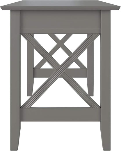 AFI 48" Solid Wood Writing Desk - Sturdy X Design - Home Office Desk with Drawer - Laptop Computer Work Study Table Grey