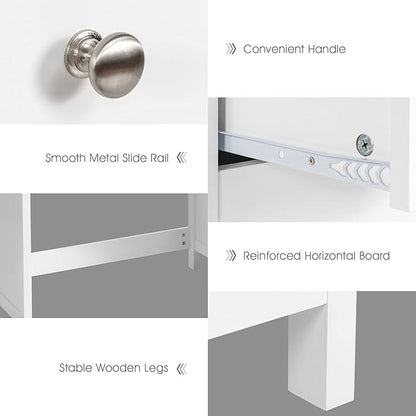 3-Drawer Computer Desk, White