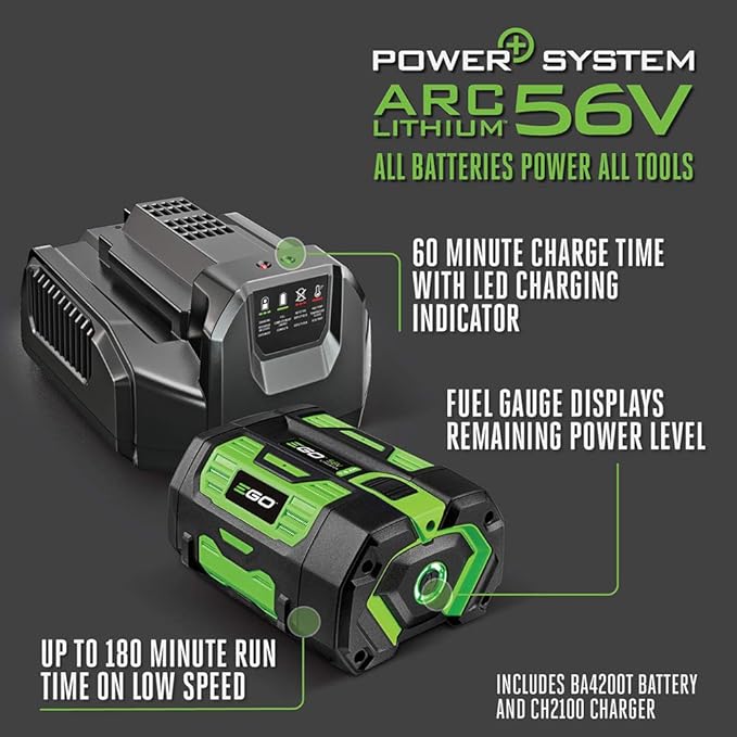 EGO Power+ LB6003 600 CFM Variable-Speed 56-Volt Cordless Leaf Blower 7.5Ah Battery and Charger Included