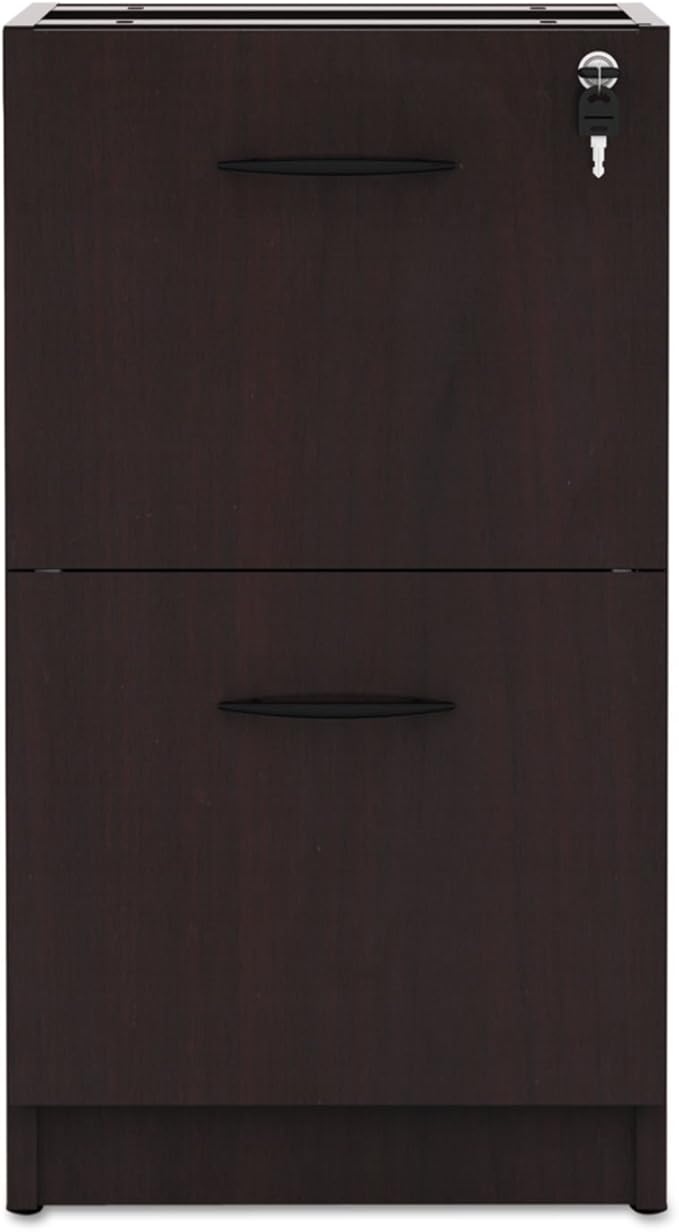 Alera Alera Valencia Series Full Pedestal File, Left Or Right, 2 Legal/Letter-Size File Drawers, Mahogany, 15.63" X 20.5" X 28.5"