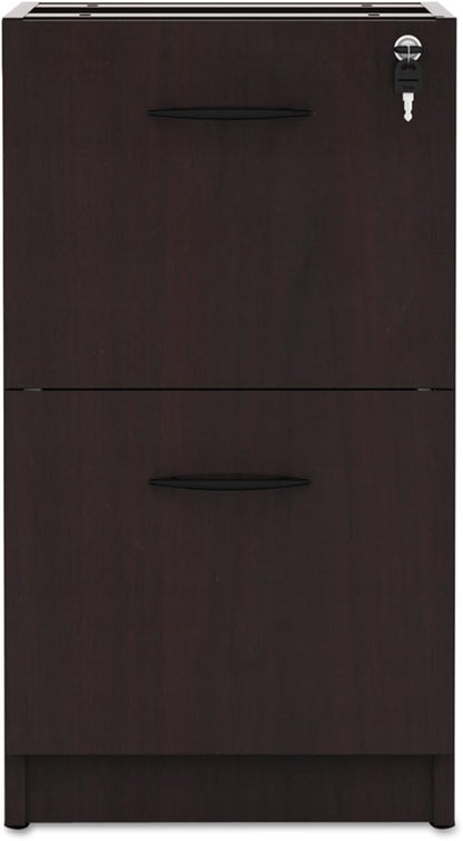 Alera Alera Valencia Series Full Pedestal File, Left Or Right, 2 Legal/Letter-Size File Drawers, Mahogany, 15.63" X 20.5" X 28.5"
