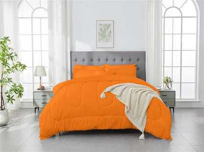 3 Piece Solid Color All Season Bedding Comforter Set Microfiber Soft Lightweight Bedding Set for Kids Teens Adults Room Decor with 1 Comforter and 2 Pillowcases Queen