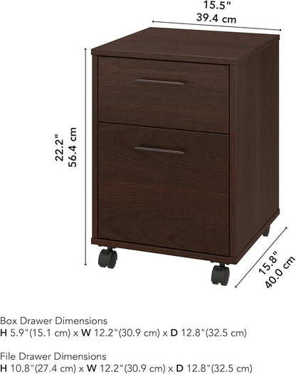 Bush Furniture Key West 2 Drawer Mobile File Cabinet, Bing Cherry (KWF116BC-03)