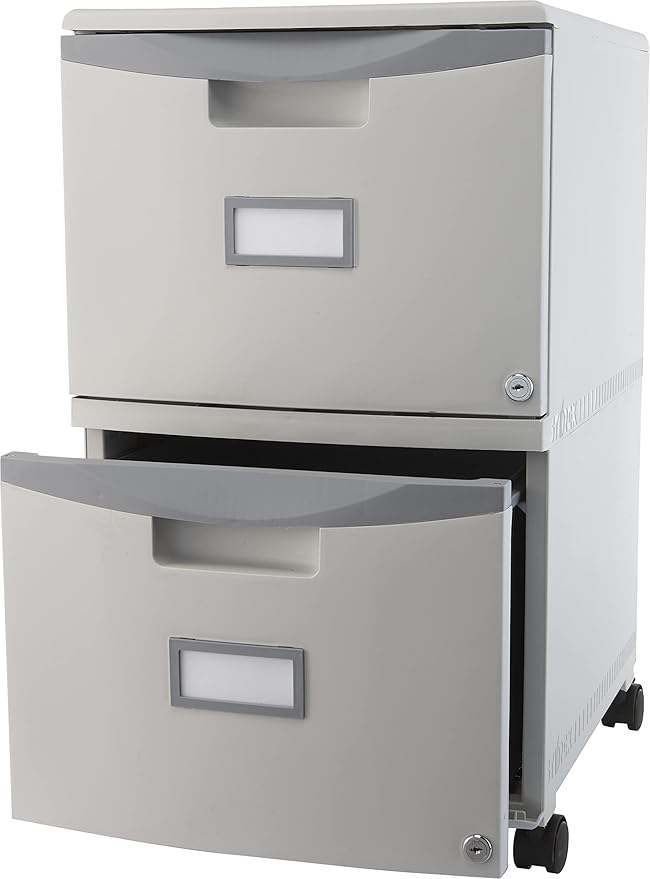 Storex 61310A01C File Cabinet, 1-Pack, Grey/Dark Grey