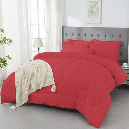 3 Piece Solid Color All Season Bedding Comforter Set Microfiber Soft Lightweight Bedding Set for Kids Teens Adults Room Decor with 1 Comforter and 2 Pillowcases King