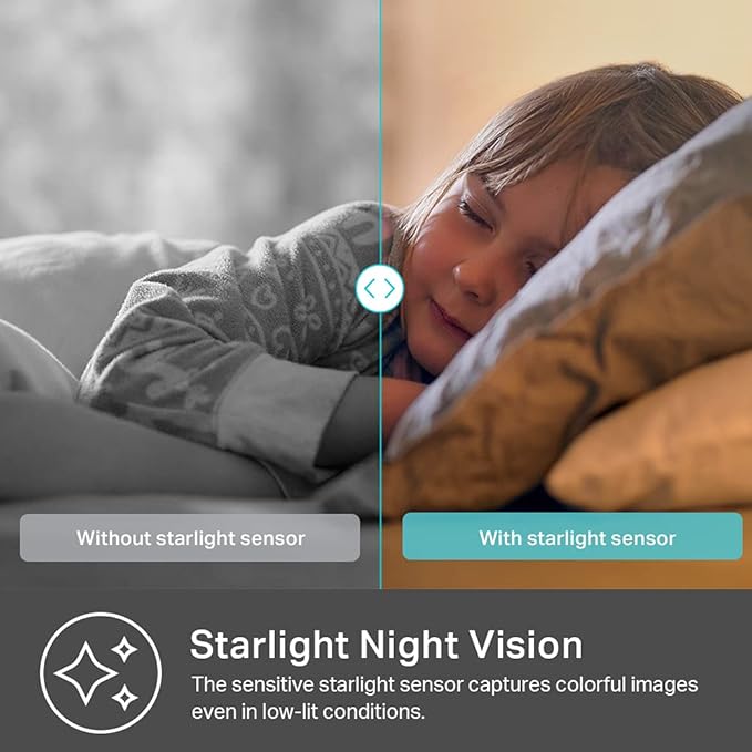 Kasa 2K QHD Security Camera Pan/Tilt, Starlight Sensor for Color Night Vision, Motion Detection for Baby & Pet Monitor, 2-Way Audio, Cloud & SD Card Storage, Works with Alexa & Google Home (KC410S)