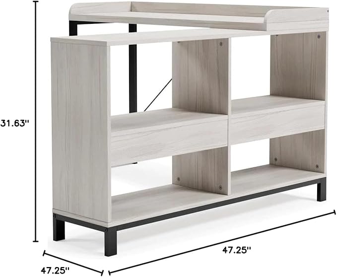Signature Design by Ashley Bayflynn Modern L-Desk, White & Black