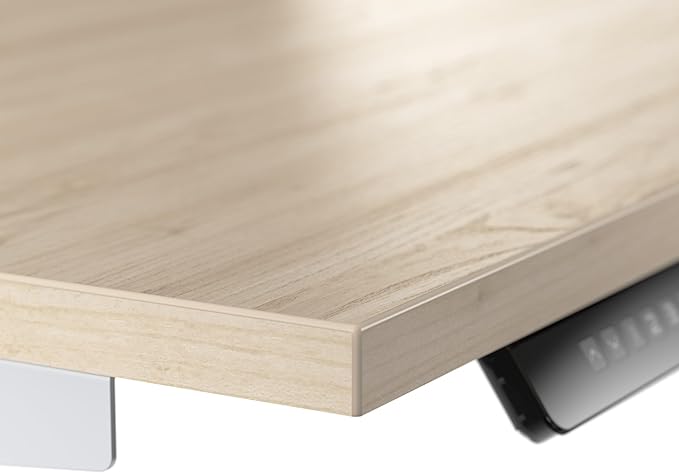 Bush Business Furniture Move 60 Series 60W x 30D Electric in Natural Elm with Silver Base, Ergonomic Sit-Stand Computer Table for Home and Professional Office