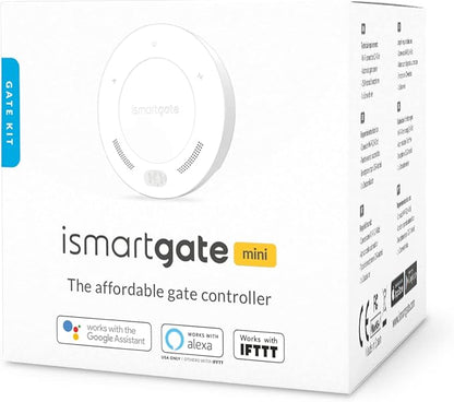 ismartgate Mini Smart gate Opener - Universal WiFi Remote Controller Compatible with Alexa, Google Home, IFTTT, iPhone, Android,Door Left Open Alert, Door Security Systems. No Hub Needed.