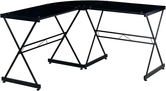NicBex Laik-DW-00047-DX Desks, 51" W x 51" D x 29" H, Black
