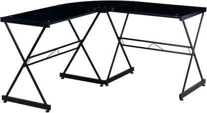 NicBex Laik-DW-00047-DX Desks, 51" W x 51" D x 29" H, Black