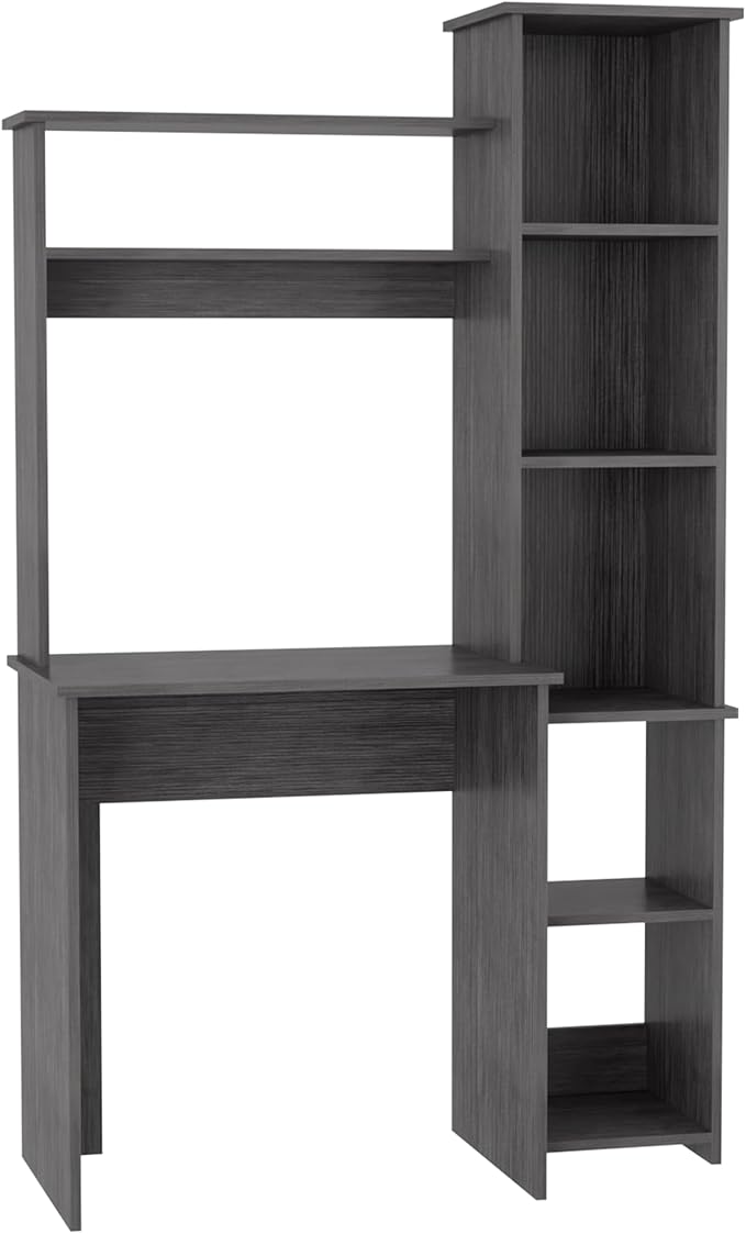 NicBex Laik-DW-00074-DX Desks, 38.7" W x 17.8" D x 63.9" H, Smokey Oak