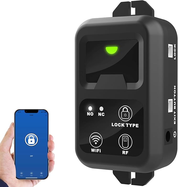 UHPPOTE 2.4GHz WiFi Outswinging Indoor 600lb Electic Magnetic Door Lock System Kit Remote and Smartphone app Control