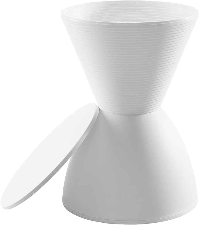 Modway Haste Contemporary Modern Hourglass Accent Stool in White