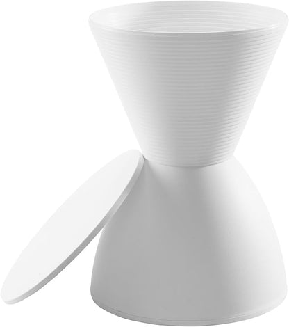 Modway Haste Contemporary Modern Hourglass Accent Stool in White