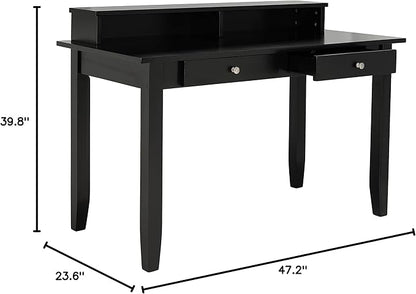 SAFAVIEH Home Collection Winsome Matte Black 2-Drawer Office Living Room Bedroom Study Foyer Writing Desk DSK1402A, 0