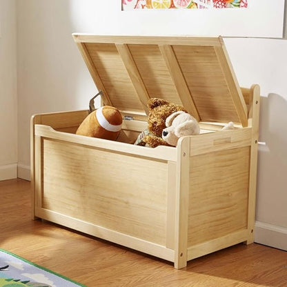 Melissa & Doug- Light Wood Furniture for Playroom, Blonde - Kids Wooden Toy Box Storage Organizer, Children's Furniture Toy Chest