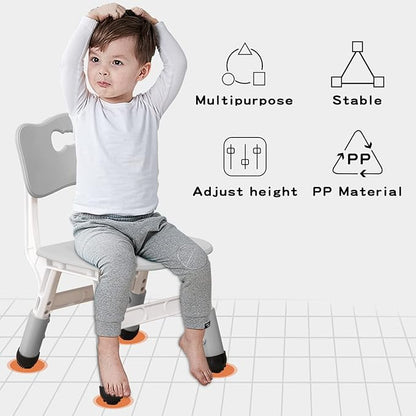 Adjustable Kid Chairs Indoor 3 Level Adjustable Suitable for Children Age 2-6. Maximum load-bearing 220LBS Suitable for Family Classroom and Nursery Child Seat Set (2-Pack-Grey)