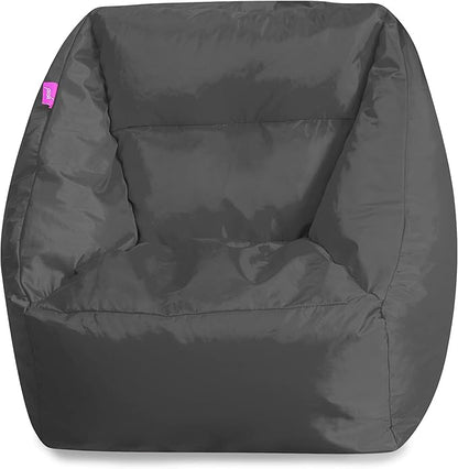 Posh Creations Structured Comfy Seat for Playrooms and Bedrooms, Large Bean Bag Chair, Coronado Chair, Charcoal Gray