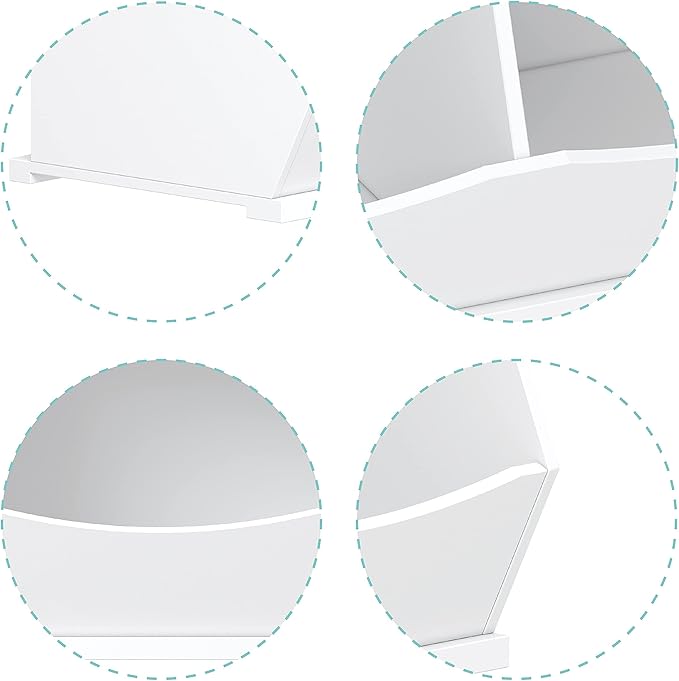 UTEX Toy Storage Organizer,Stackable Kids Toy Storage Cubby with 2 Bins,Toy Boxes and Storage for Playroom,Bedroom,Nursery School,White