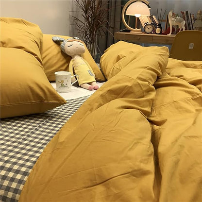 Mustard Yellow Comforter Sets Full Pure Deep Dark Yellow Bedding Set 3 Pieces Women Men Ginger Yellow Comforter Sets Lightweight Durable Yellow Blanket Full Quilts Breathable Bed Comforter Set