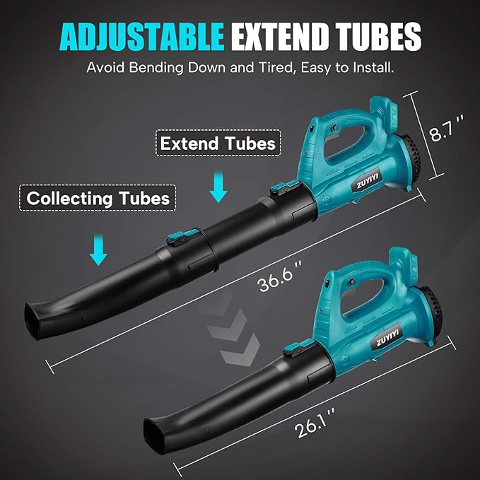 Cordless Leaf Blower for Makita 18V Battery, 450CFM 150MPH Electric Leaf Blower, 6 Speed Lightweight Handheld Leaf Blower for Lawn Care, Patio, Snow, Dust, Blowing Leaves (Battery NOT Included)