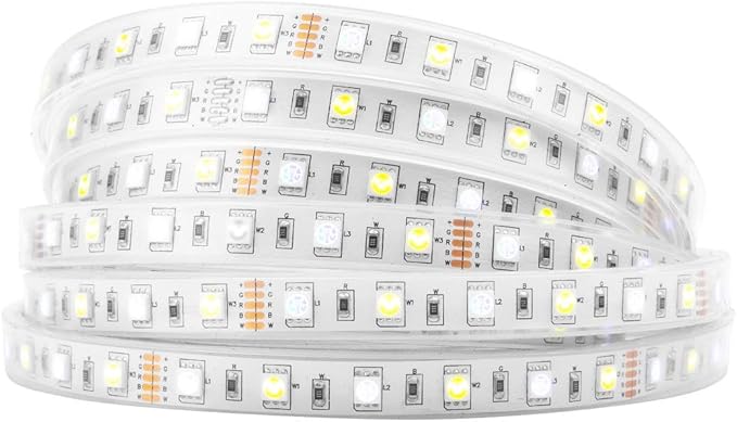 BTF-LIGHTING 5050 RGBW RGB+Cool White(6000K-7000K) 150RGB+150White LED Tape Light 5m 16.4ft 60LED/m Multi-Colored IP67 12mm Width FPCB DC12V for Bedroom Home Decoration(No Adapter or Controller)