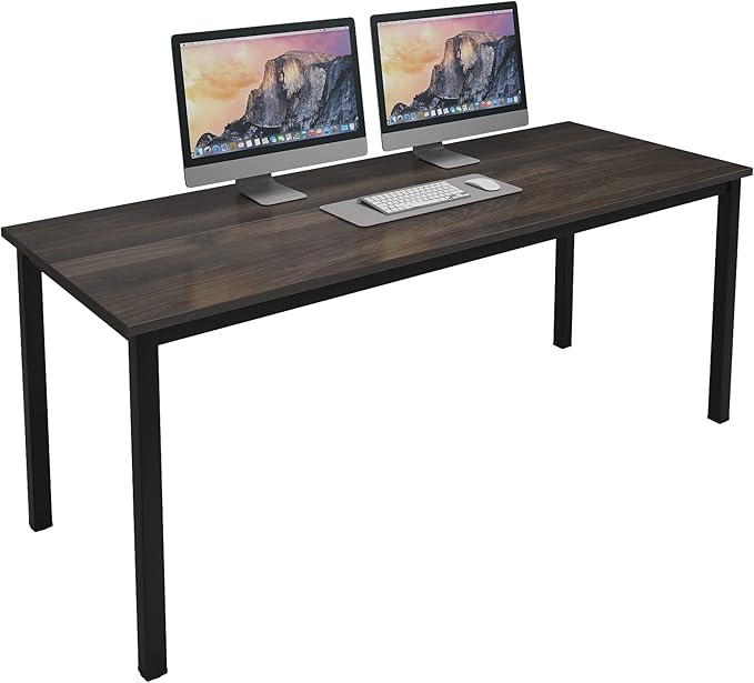 SogesGame Computer Desk, 63 inches Office Desk Computer Table Study Writing Desk Workstation for Home Office, Dining Table Walnut