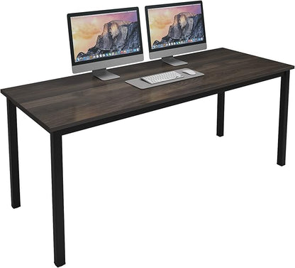 SogesGame Computer Desk, 63 inches Office Desk Computer Table Study Writing Desk Workstation for Home Office, Dining Table Walnut