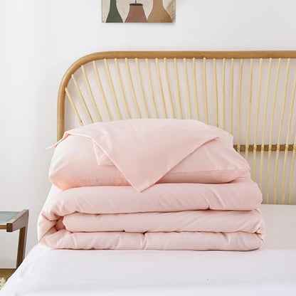 ROSGONIA Comforter Full Size for Girls Boys Teens Blush, 3pcs(1 Boho Pink Comforter & 2 Pillowcases) Lightweight Dorm Bedding Soft All Season Bed Set