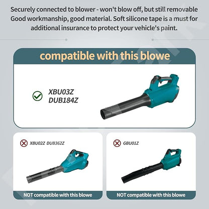 Car Drying Nozzle for Makita 18V LXT Leaf Blower - Fits Model: XBU03Z, XBU03SM1, DUB184Z, DUB184ST, DUB184PT, DUB184PT2 - with Protective Silicone Sleeve